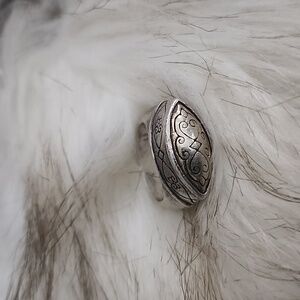 Brighton Sterling Silver 925 Art Nouveau Style Stamped Pattern Fashion Ring
